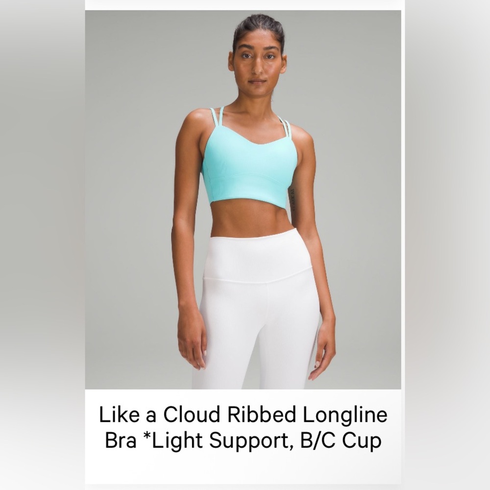 Lululemon Like a Cloud Longline Bra in Cyan Blue